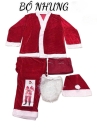 Trang Phục Ông Già Noel Vải Nhung Viền Lông 7Cm - Combo 7 Món