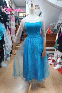 Đầm Nữ Hoàng Băng Giá Elsa Dạng Đầm Xoè Vải Kim Sa - HÀNG SHOP MAY