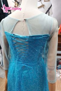 Đầm Nữ Hoàng Băng Giá Elsa Dạng Đầm Xoè Vải Kim Sa Xanh Nhạt - HÀNG SHOP MAY