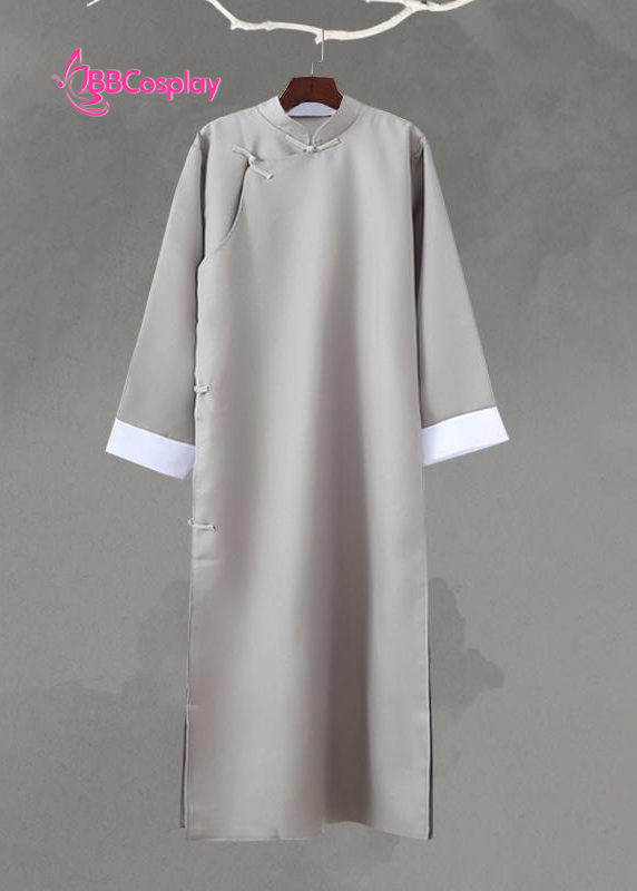 Áo Sẫm Sườn Xám Nam Vải Kaki - Màu Xám Tro