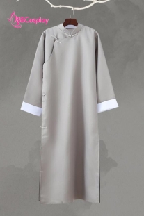 Áo Sẫm Sườn Xám Nam Vải Kaki - Màu Xám Tro