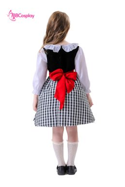 Đầm Hoá Trang Cô Bé Quàng Khăn Đỏ Váy Caro Đáng Yêu Cho Bé