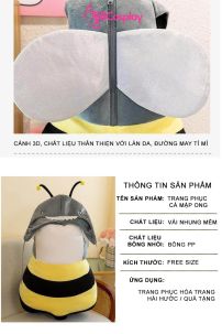Đồ Mascot Con Ong Vàng Đầu Cá Mập