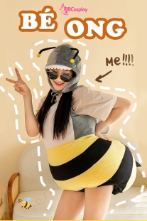 Trang Phục Mascot Con Ong Vàng Đầu Cá Mập