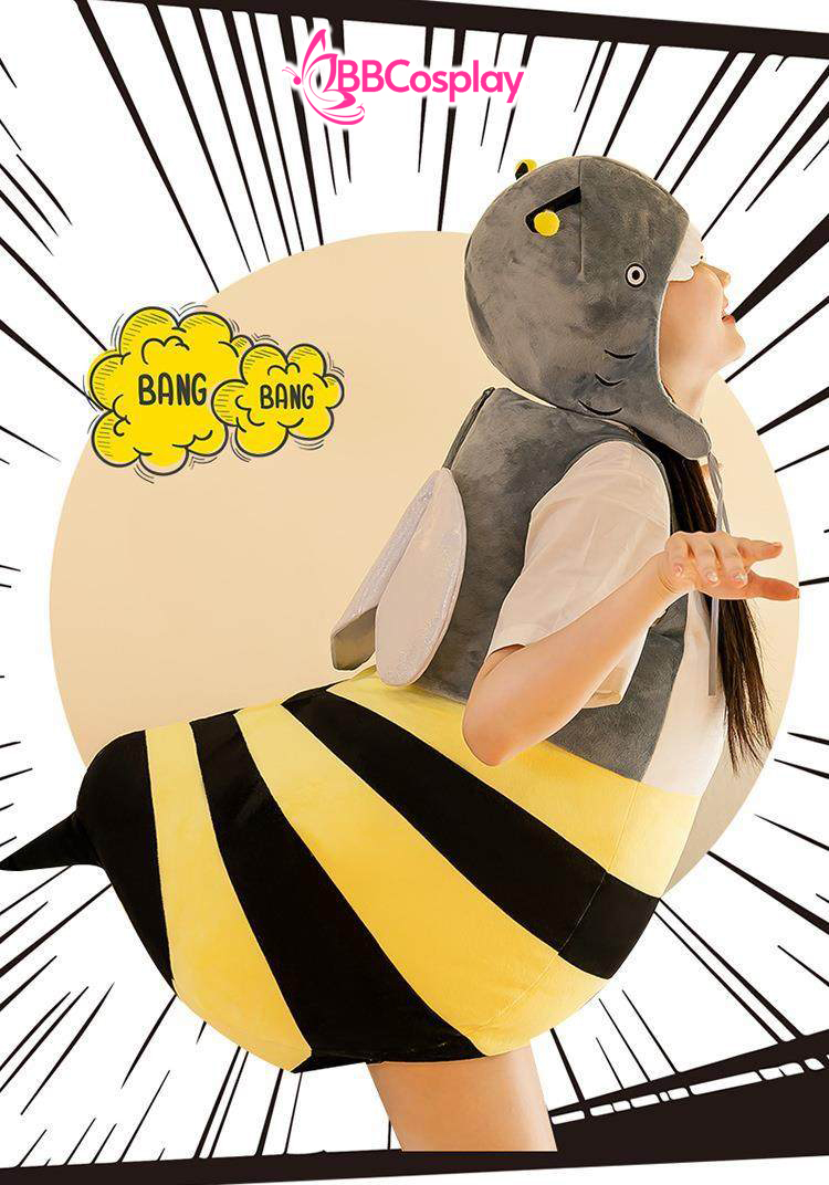 Trang Phục Mascot Con Ong Vàng Đầu Cá Mập