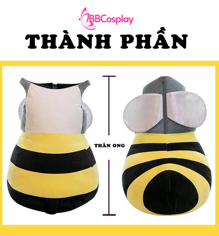 Trang Phục Mascot Con Ong Vàng Đầu Cá Mập