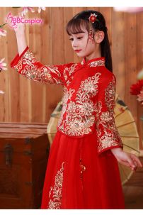 Hỉ Phục Trẻ Em Đỏ Lót Nhung Size 150