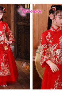 Hỉ Phục Trẻ Em Đỏ Lót Nhung Size 150