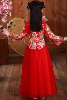 Hỉ Phục Trẻ Em Đỏ Lót Nhung Size 150