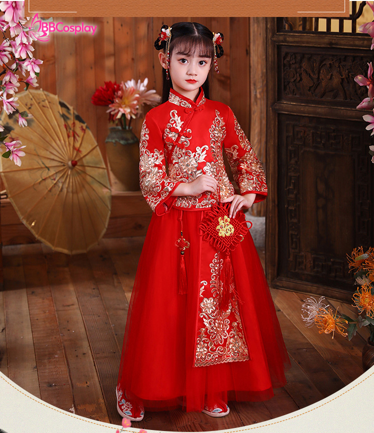 Hỉ Phục Trẻ Em Đỏ Lót Nhung Size 150