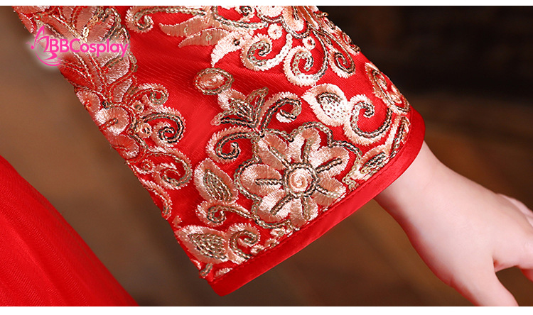 Hỉ Phục Trẻ Em Đỏ Lót Nhung Size 150