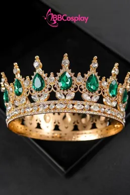 Vương Miện Tròn Vàng Đá Xanh Lá