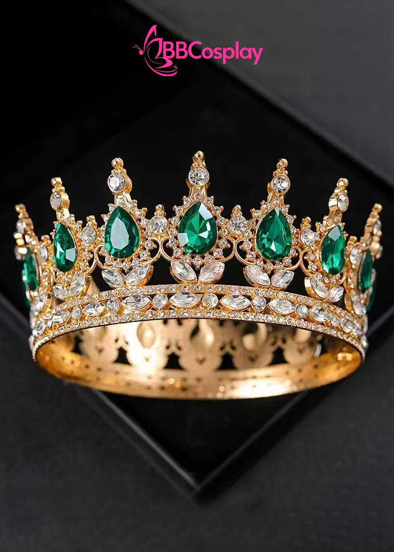 Vương Miện Tròn Vàng Đá Xanh Lá