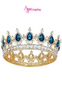 Vương Miện Tròn Vàng Đá Xanh Lam