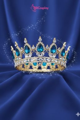 Vương Miện Tròn Vàng Đá Xanh Lam