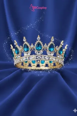 Vương Miện Tròn Vàng Đá Xanh Lam