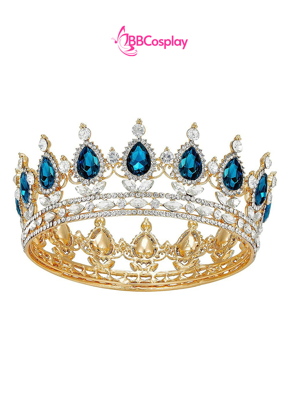 Vương Miện Tròn Vàng Đá Xanh Lam