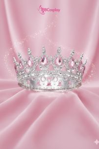 Vương Miện Tròn Bạc Đá Hồng