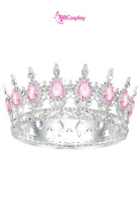 Vương Miện Tròn Bạc Đá Hồng