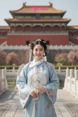 Trang Phục Mãn Thanh Tone Màu Pastel  - Màu Xanh Dương Nhạt