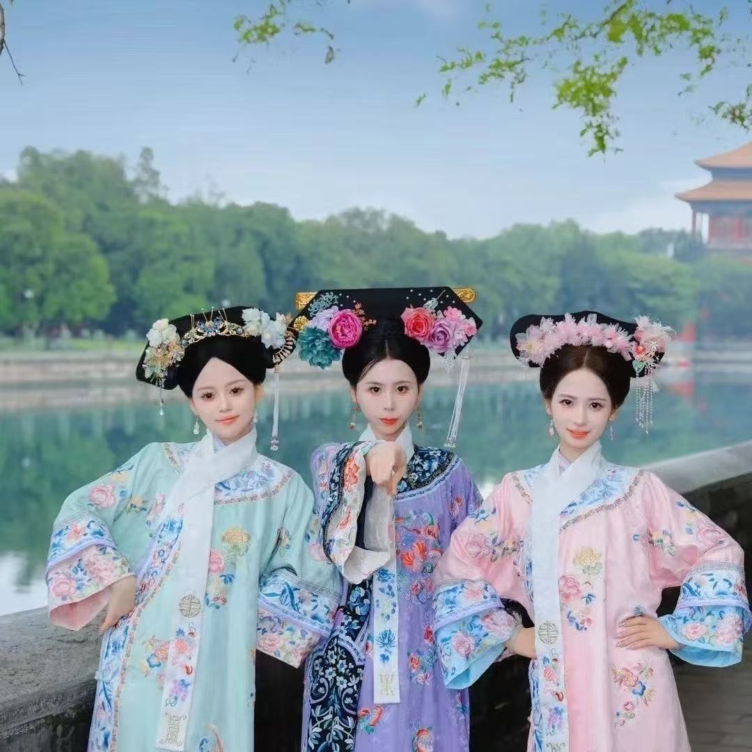 Trang Phục Mãn Thanh Tone Màu Pastel  - Màu Xanh Dương Nhạt