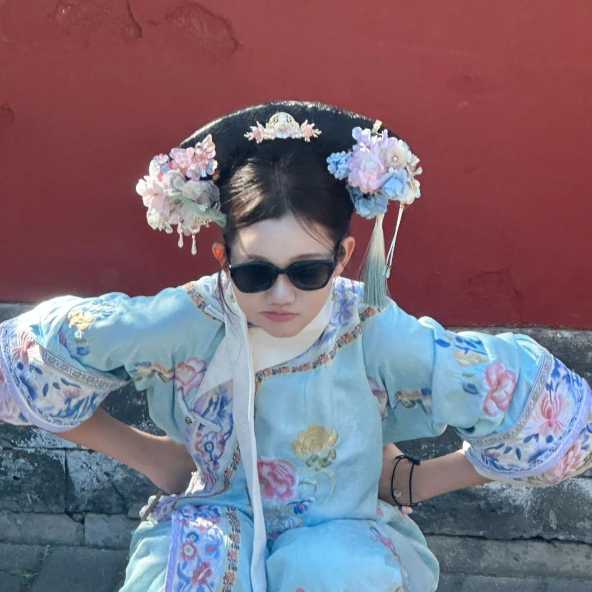 Trang Phục Mãn Thanh Tone Màu Pastel  - Màu Xanh Dương Nhạt