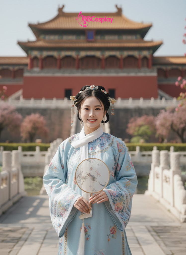 Trang Phục Mãn Thanh Tone Màu Pastel  - Màu Xanh Dương Nhạt