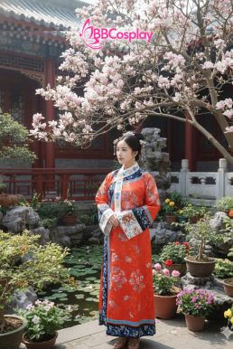 Trang Phục Mãn Thanh Tone Màu Pastel  - Màu Đỏ