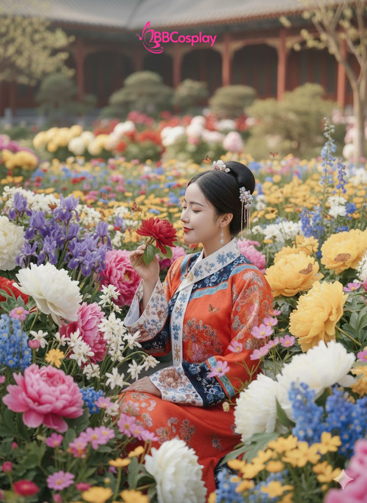 Trang Phục Mãn Thanh Tone Màu Pastel  - Màu Đỏ