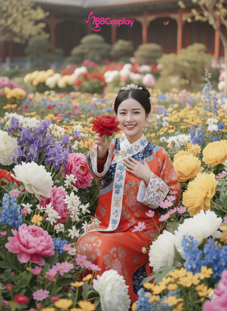 Trang Phục Mãn Thanh Tone Màu Pastel  - Màu Đỏ