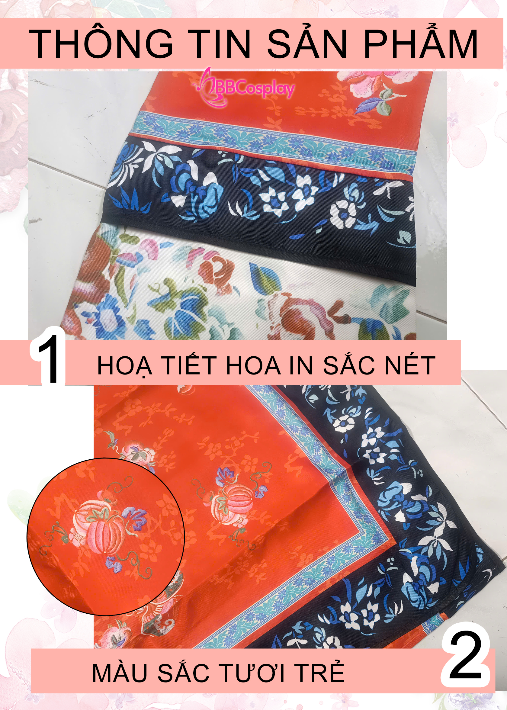 Trang Phục Mãn Thanh Tone Màu Pastel  - Màu Đỏ