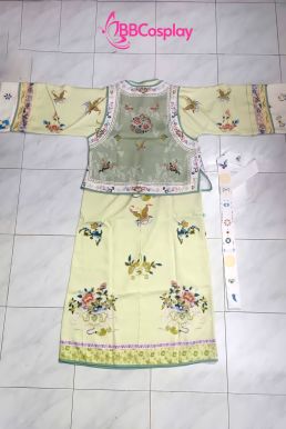 Trang Phục Mãn Thanh Tone Màu Pastel  - Áo Xanh Khoác Xanh Lá