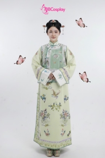 Trang Phục Mãn Thanh Tone Màu Pastel  - Áo Xanh Khoác Xanh Lá