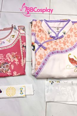 Trang Phục Mãn Thanh Tone Màu Pastel  - Áo Hồng Khoác Hồng