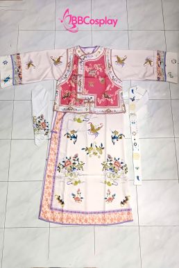 Trang Phục Mãn Thanh Tone Màu Pastel  - Áo Hồng Khoác Hồng