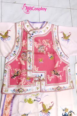 Trang Phục Mãn Thanh Tone Màu Pastel  - Áo Hồng Khoác Hồng