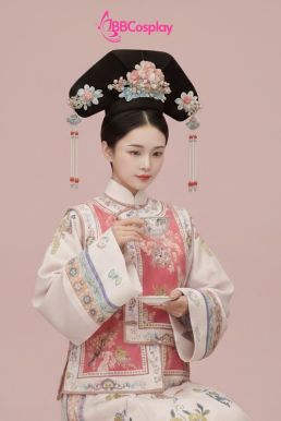 Trang Phục Mãn Thanh Tone Màu Pastel  - Áo Hồng Khoác Hồng