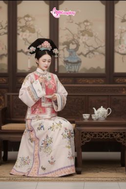 Trang Phục Mãn Thanh Tone Màu Pastel  - Áo Hồng Khoác Hồng