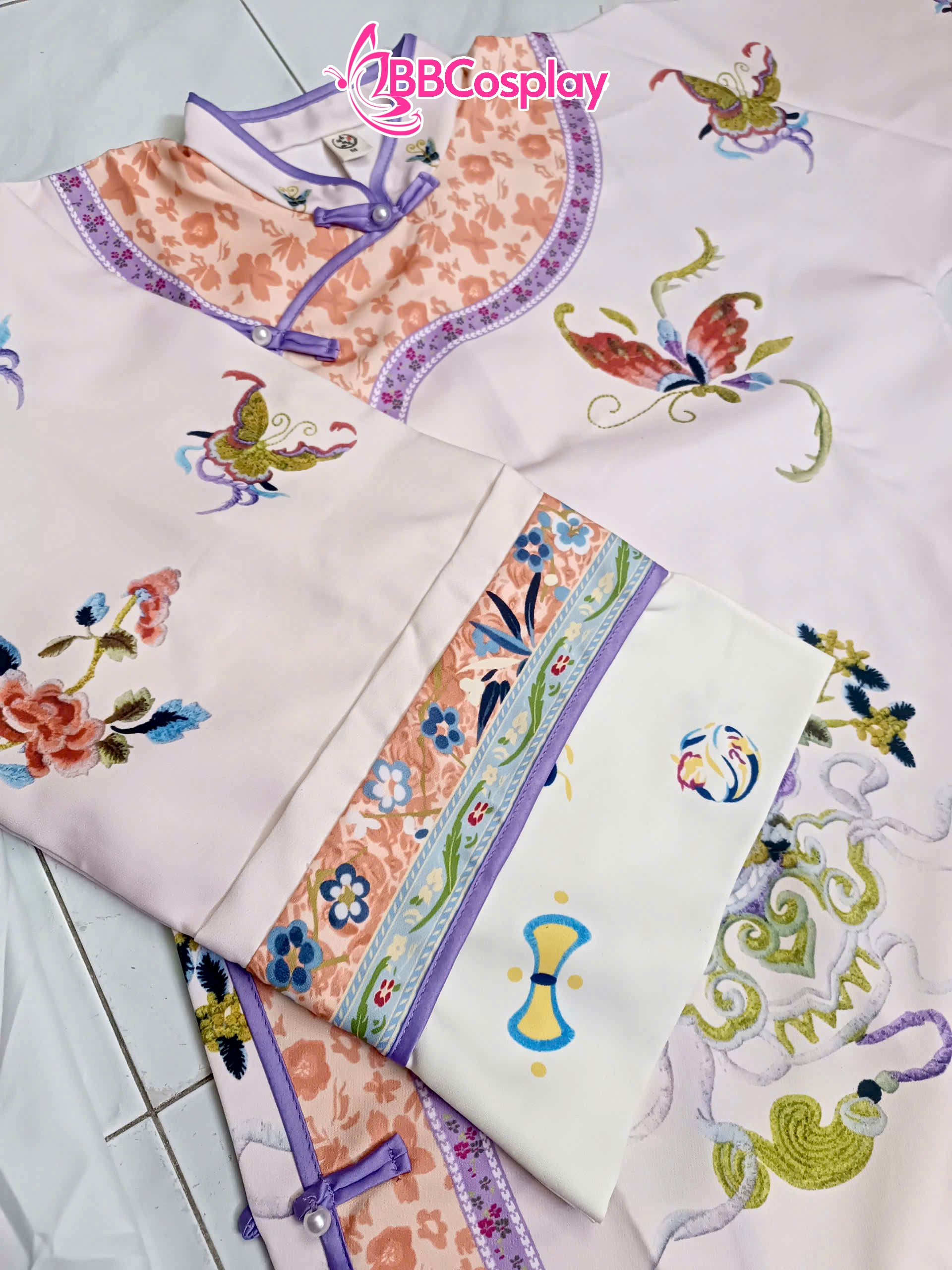 Trang Phục Mãn Thanh Tone Màu Pastel  - Áo Hồng Khoác Hồng