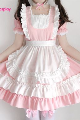 Đồ Nàng Hầu Maid Hồng Trắng