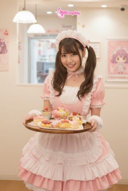 Đồ Nàng Hầu Maid Hồng Trắng