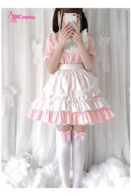 Đồ Nàng Hầu Maid Hồng Trắng