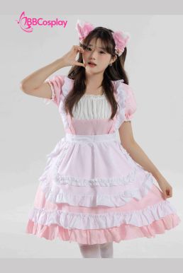 Đồ Nàng Hầu Maid Hồng Trắng