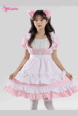 Đồ Nàng Hầu Maid Hồng Trắng