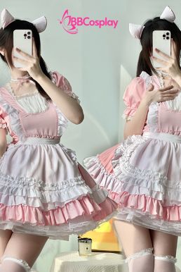 Đồ Nàng Hầu Maid Hồng Trắng