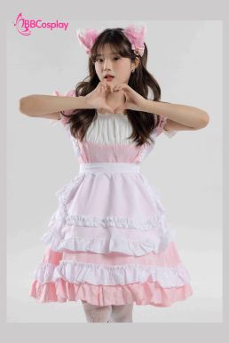 Đồ Nàng Hầu Maid Hồng Trắng