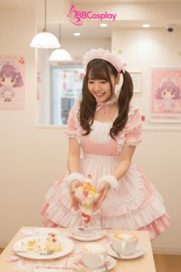 Đồ Nàng Hầu Maid Hồng Trắng