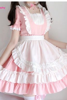 Đồ Nàng Hầu Maid Hồng Trắng