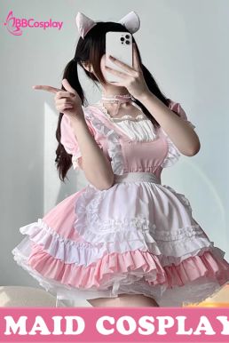 Đồ Nàng Hầu Maid Hồng Trắng