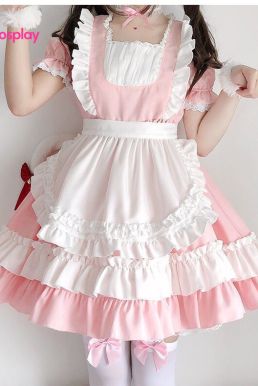 Đồ Nàng Hầu Maid Hồng Trắng
